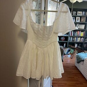 Showpo Cream Dress with Delicate Details